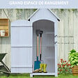 OUTSUNNY - Armoire abri de jardin remise pour outils 3 étagères porte loquet toit pente bitumé dim. 77L x 54l x 179H cm bois sapin pré-huilé blanc - vignette