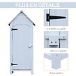 OUTSUNNY - Armoire abri de jardin remise pour outils 3 étagères porte loquet toit pente bitumé dim. 77L x 54l x 179H cm bois sapin pré-huilé blanc - vignette