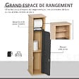 HOMCOM - Support papier toilette - porte-papier toilette - armoire pour papier toilette - 2 niveaux + sortie papier MDF gris bambou - vignette