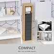 HOMCOM - Support papier toilette - porte-papier toilette - armoire pour papier toilette - 2 niveaux + sortie papier MDF gris bambou - vignette
