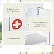 KLEANKIN - Armoire à pharmacie 2 étagères 3 niv. verrouillables dim. 40L x 15l x 53H cm 2 clés logo croix acier blanc - vignette