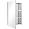 KLEANKIN - Armoire miroir murale salle de bain toilette dim. 39L x 12l x 60H cm acier inox. verre - vignette