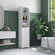 HOMCOM - Meuble colonne de salle de bain moderne 34L x 24l x 170H cm blanc - vignette