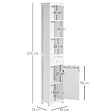 HOMCOM - Meuble colonne de salle de bain moderne 34L x 24l x 170H cm blanc - vignette
