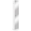 KLEANKIN - Meuble colonne de salle de bain pivotant avec miroir - 6 étagères - 36L x 36l x 171H cm - blanc - vignette