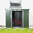 OUTSUNNY - Abri de jardin - remise pour outils - fondation incluse - cabanon 2 portes coulissantes verrouillables - dim. 213L x 130l x 173H cm - tôle d'acier vert - vignette