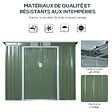 OUTSUNNY - Abri de jardin - remise pour outils - fondation incluse - cabanon 2 portes coulissantes verrouillables - dim. 213L x 130l x 173H cm - tôle d'acier vert - vignette