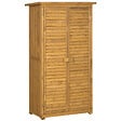 OUTSUNNY - Armoire de jardin abri jardin remise pour outils sur pied 2 étagères portes persiennes toit bitumé étanche bois sapin pré-huilé - vignette