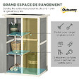 OUTSUNNY - Armoire abri de jardin remise pour outils - grande porte verrouillable loquet - 2 étagères - toit bitumé incliné bois de sapin blanc gris - vignette
