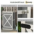 OUTSUNNY - Armoire abri de jardin remise pour outils - grande porte verrouillable loquet - 2 étagères - toit bitumé incliné bois de sapin blanc gris - vignette