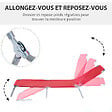 OUTSUNNY - Bain de soleil transat pliable dossier réglable multipositions métal et polyester rouge - vignette