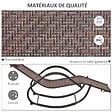 OUTSUNNY - Chaise longue à bascule rocking chair design contemporain dim. 160L x 61l x 79H cm métal textilène brun - vignette