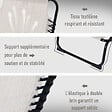 OUTSUNNY - Bain de soleil transat pliable dossier inclinable multi-positions acier thermoplastique lacets élastiques noir textilène crème - vignette
