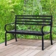 OUTSUNNY - Outsunny Banc de Jardin Design Contemporain 2 Places dim. 127L x 58l x 82H cm métal époxy Noir - vignette