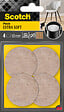 SCOTCH - Patin feutre laine adhésif SCOTCH beige diam 50mm x4 - vignette