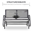 OUTSUNNY - Banc à bascule de jardin 2 places design contemporain grand confort accoudoirs assise, dossier ergonomique acier textilène gris - vignette