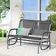OUTSUNNY - Banc à bascule de jardin 2 places design contemporain grand confort accoudoirs assise et dossier ergonomique acier textilène noir - vignette