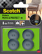 SCOTCH - Glisseur alvéolé adhésif SCOTCH gris métal diam 19mm x8 - vignette