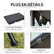 OUTSUNNY - Balancelle de jardin convertible 3 places grand confort inclinaison toit réglable matelas fourni 2L x 1,25l x 1,7H m métal polyester noir anthracite - vignette