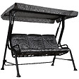 OUTSUNNY - Balancelle de jardin 3 places grand confort toit inclinaison réglable épais coussins amovibles polyester acier époxy gris noir - vignette