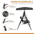 OUTSUNNY - Balancelle de jardin 3 places grand confort toit inclinaison réglable assise et dossier ergonomique acier époxy textilène noir - vignette