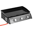OUTSUNNY - Plancha gaz de table portable réglable - 3 brûleurs 9 kW - barbecue gaz camping - plaque de cuisson, réceptacle graisse - acier noir métal - vignette