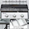 OUTSUNNY - Plancha gaz de table portable réglable - 3 brûleurs 9 kW - barbecue gaz camping - plaque de cuisson, réceptacle graisse - acier noir métal - vignette