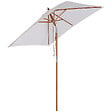 OUTSUNNY - Parasol rectangulaire inclinable bois polyester haute densité 2L x 1,5l x 2,3H m crème - vignette