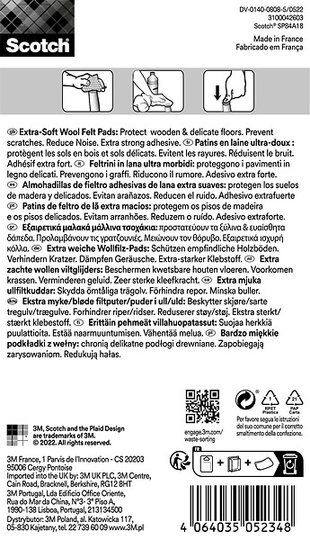 SCOTCH - Patin feutre laine adhésif SCOTCH beige diam 13mm x25 - large
