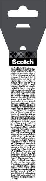 SCOTCH - Glisseur tout terrain adhésif SCOTCH gris métal diam 90mm x4 - large