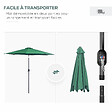 OUTSUNNY - Parasol en métal rond polyester 180g/m² manivelle inclinable Ø 2,95 x 2,5 m vert - vignette
