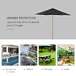 OUTSUNNY - Parasol droit hexagonal grande taille de jardin Ø 2,5 x 2,3H m bois de bambou noir - vignette