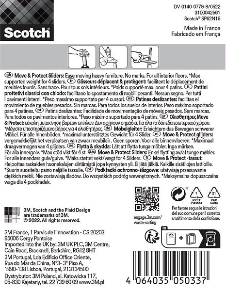 SCOTCH - Glisseur alvéolé à clouer SCOTCH marron diam 25mm x4 - large