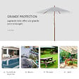 OUTSUNNY - Parasol droit hexagonal de jardin grande taille dim. Ø 2,5 x 2,3H m bambou polyester crème - vignette