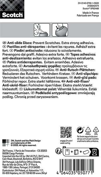 SCOTCH - Pastille mince adhésive SCOTCH translucide diam 22mm x9 - large