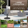 OUTSUNNY - Pied de parasol rond base de lestage Ø 44 x 32 cm résine imitation rotin poids net 11 Kg noir - vignette