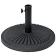 OUTSUNNY - Pied de parasol base de lestage parasol rond ciment HDPE motif rosace Ø 49 cm poids net 15 Kg noir - vignette