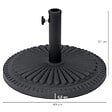 OUTSUNNY - Pied de parasol base de lestage parasol rond ciment HDPE motif rosace Ø 49 cm poids net 15 Kg noir - vignette