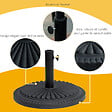 OUTSUNNY - Pied de parasol base de lestage parasol rond ciment HDPE motif rosace Ø 49 cm poids net 15 Kg noir - vignette