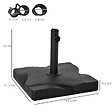 OUTSUNNY - Pied de parasol base de lestage parasol carré dim. 41,5L x 41,5I x 35H cm poids net 20 Kg ciment HDPE noir - vignette