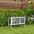 PAWHUT - Clapier sur pied cage à lapin avec niche intérieure toit ouvrant porte verrouillable dim. 90L x 45l x 65H cm noir blanc vert - vignette