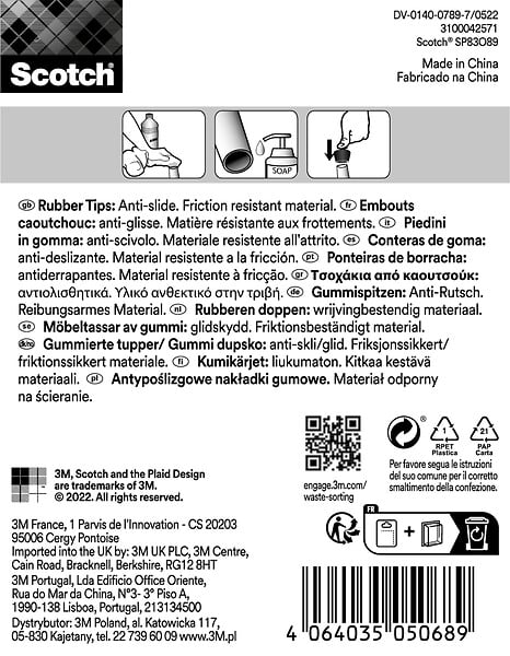 SCOTCH - Embout caoutchouc enveloppant SCOTCH noir diam 22mm x4 - large