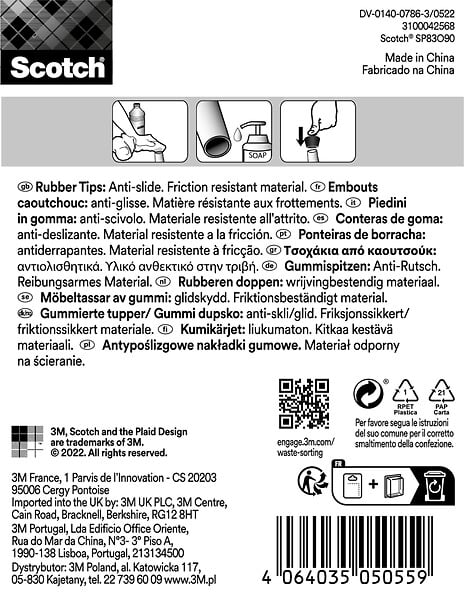 SCOTCH - Embout caoutchouc enveloppant SCOTCH noir diam 25mm x2 - large