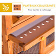 PAWHUT - Cage a lapin poulailler clapier en bois de pin de grande taille avec 2 etages 120x48x100 cm - vignette