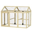 PAWHUT - Enclos poulailler chenil 1,23 m² - parc grillagé dim 140L x 88,5l x 106H cm - 2 portes verrouillables - bois sapin - vignette