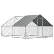PAWHUT - Enclos poulailler chenil 12 m² - parc grillagé dim. 4L x 3l x 2H m - espace couvert - acier galvanisé - vignette