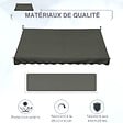 OUTSUNNY - Store banne manuel rétractable 3L x 1,5l m inclinaison et hauteur réglable installation rapide métal alu polyester anti-UV gris - vignette