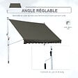 OUTSUNNY - Store banne manuel rétractable 3L x 1,5l m inclinaison et hauteur réglable installation rapide métal alu polyester anti-UV gris - vignette