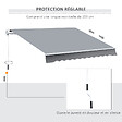 OUTSUNNY - Store banne manuel rétractable alu. polyester imperméabilisé haute densité 4 x 2,5 m gris - vignette