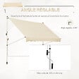 OUTSUNNY - Store banne manuel rétractable 3L x 1,5l m inclinaison et hauteur réglable installation rapide métal alu polyester anti-UV beige - vignette
